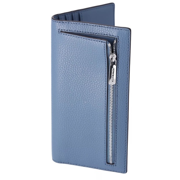 Michael Kors Reed Large Bifold Wallet Denim Blue Leather Exotic Multi - Picture 5 of 5